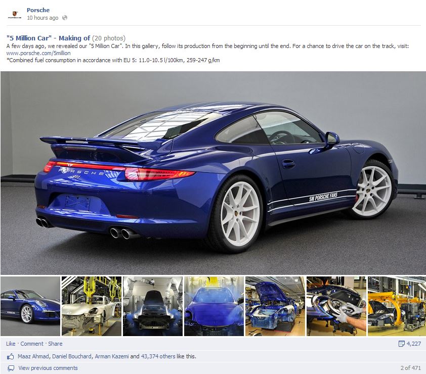 Porsche builds 911 together with Facebook Fans