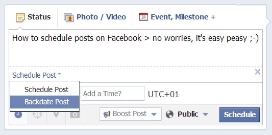 How to backdate posts on Facebook
